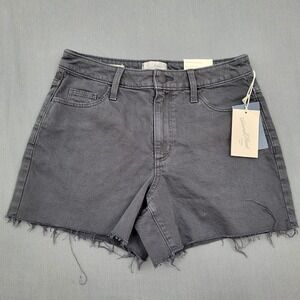 Universal Thread Women's Gray High Rise Denim Shorts Raw Hem Size 2 midi vintage